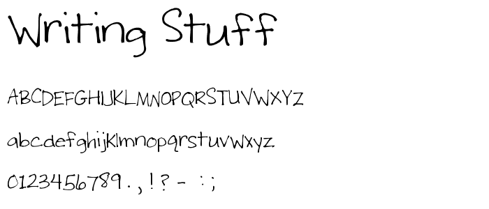 Writing Stuff font